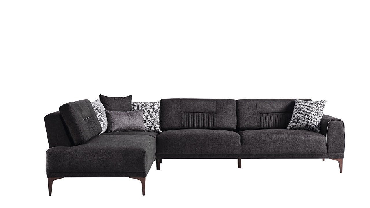 Seul Corte Anthracite LAF Chaise Sleeper Sectional Sofa