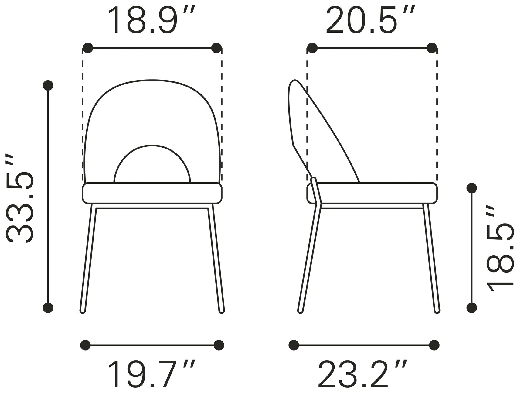 Torrey Gray Dining Chair (Set of 2) Multicolor Print &