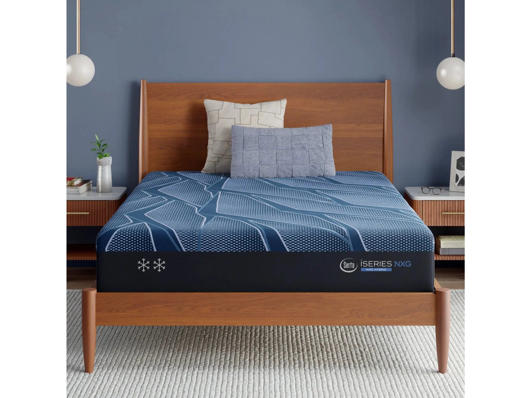 iSeries NXG 2500 Hybrid Plush 12.5" Dark Blue Hybrid Twin XL Plush Mattress - Ornate Home
