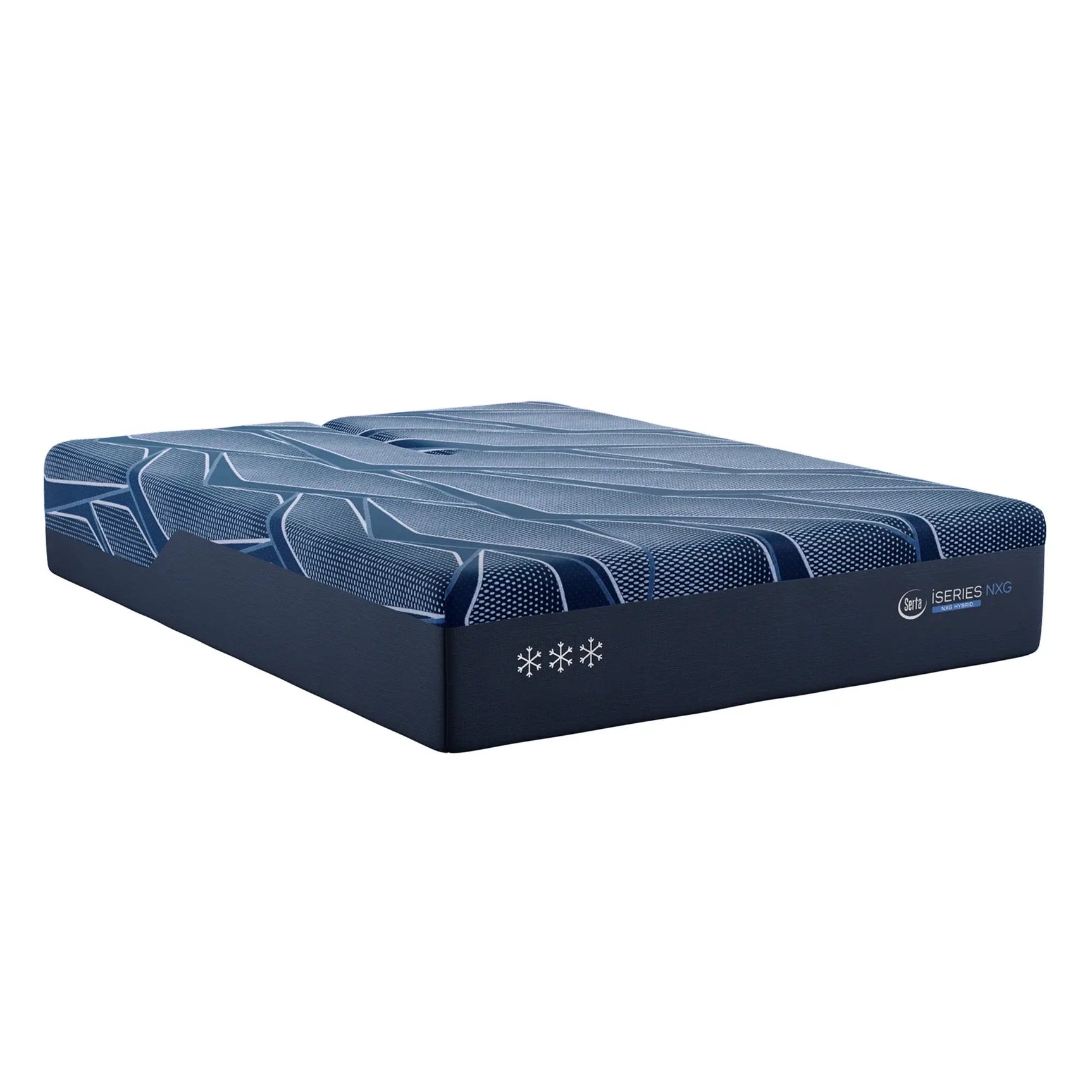 iSeries NXG 3500 Hybrid Medium 13.5" Dark Blue Hybrid King Split Head Medium Mattress - Ornate Home
