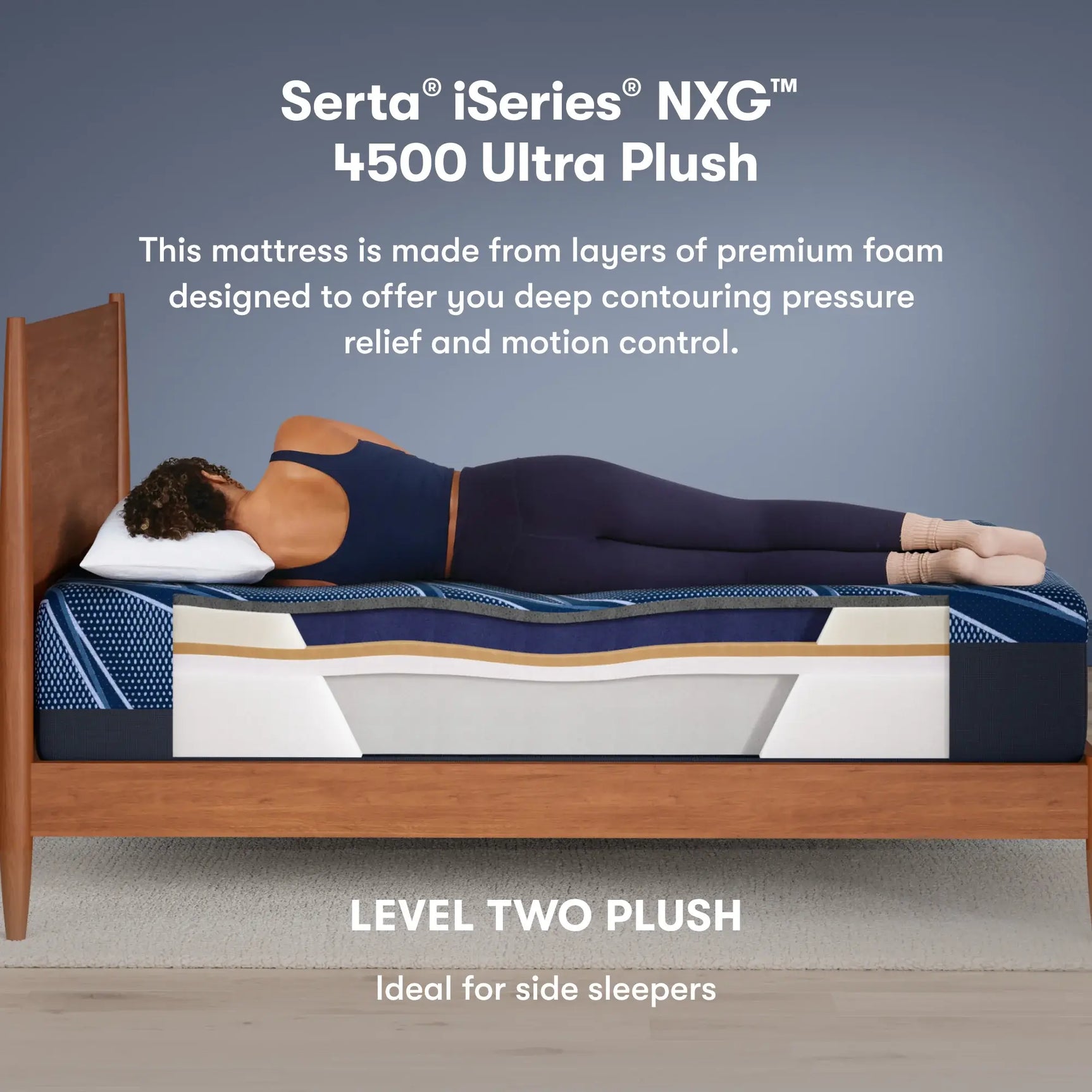 iSeries NXG 4500 Plush 13.5" Dark Blue Memory Foam Full Ultra Plush Mattress - Ornate Home