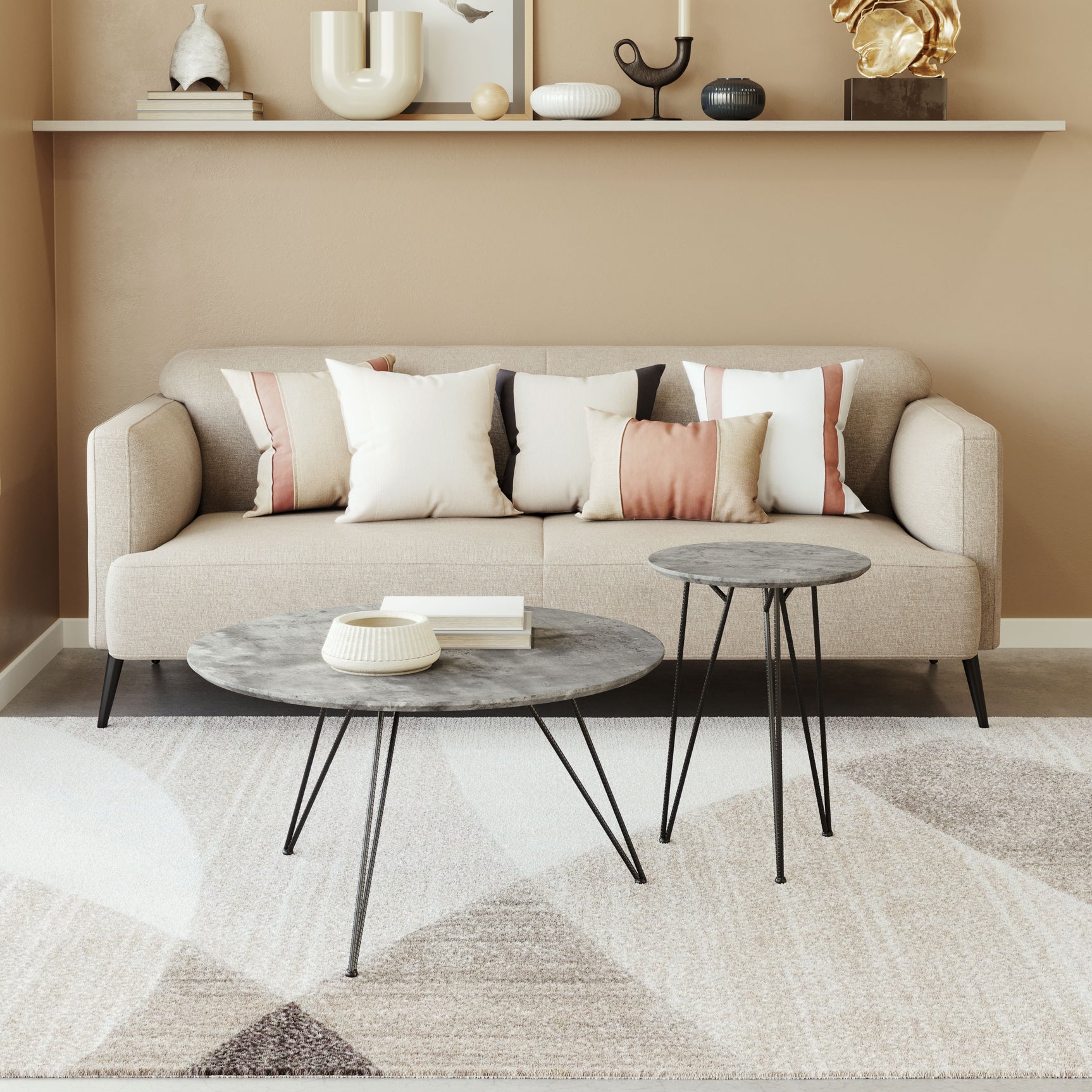 Kerris Gray & Black Coffee Table Set (2-Piece)