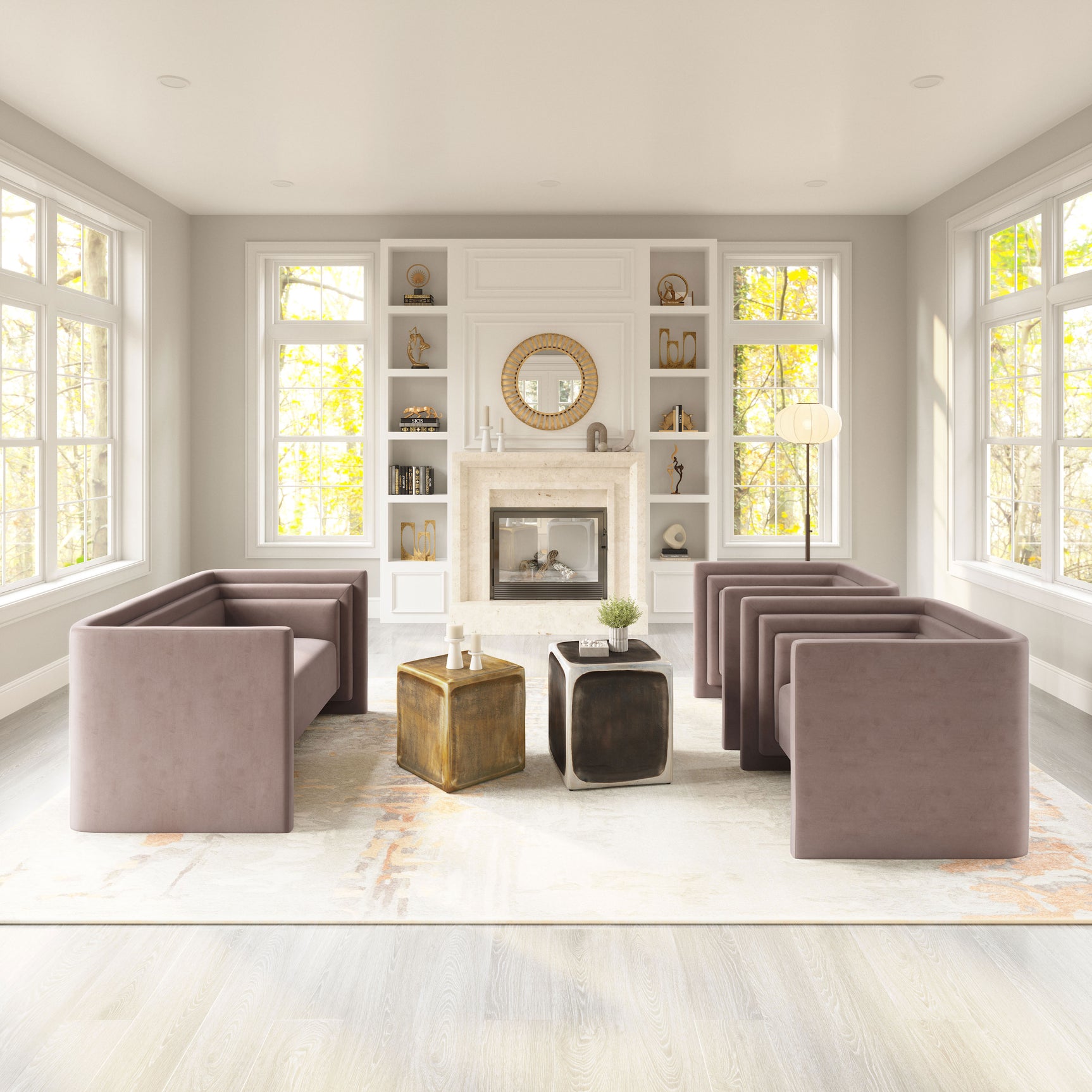 Brics Multicolor Side Table Set (2-Piece)