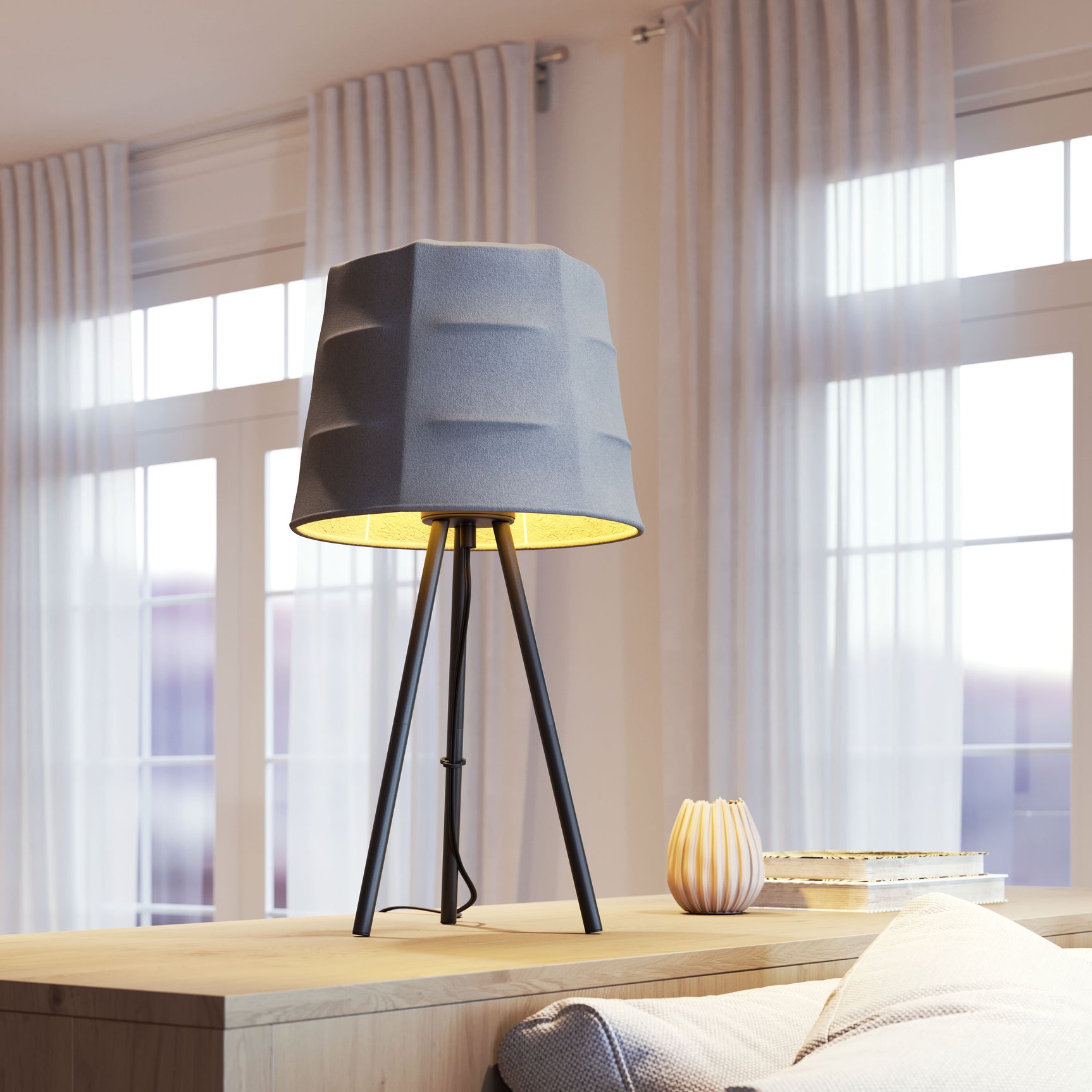 Mozzi Gray & Black Table Lamp