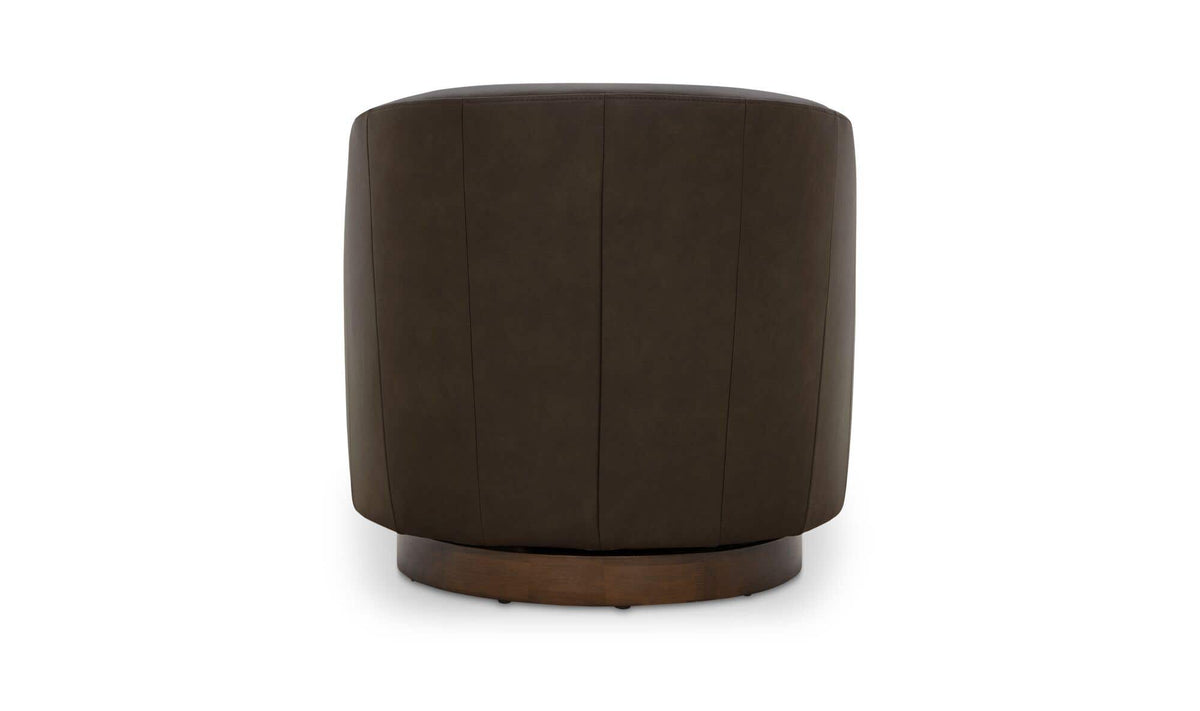 Oscy Taupe Leather Swivel Chair