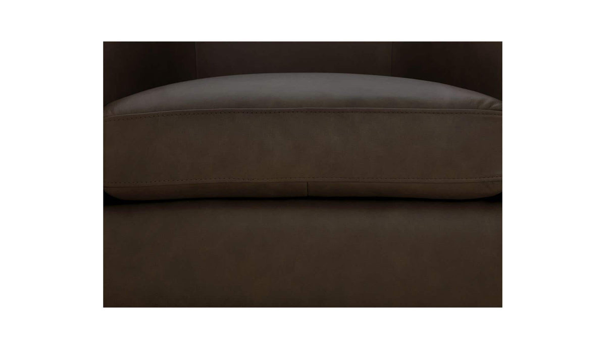Oscy Taupe Leather Swivel Chair