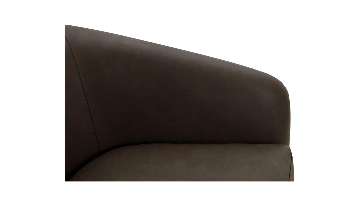 Oscy Taupe Leather Swivel Chair