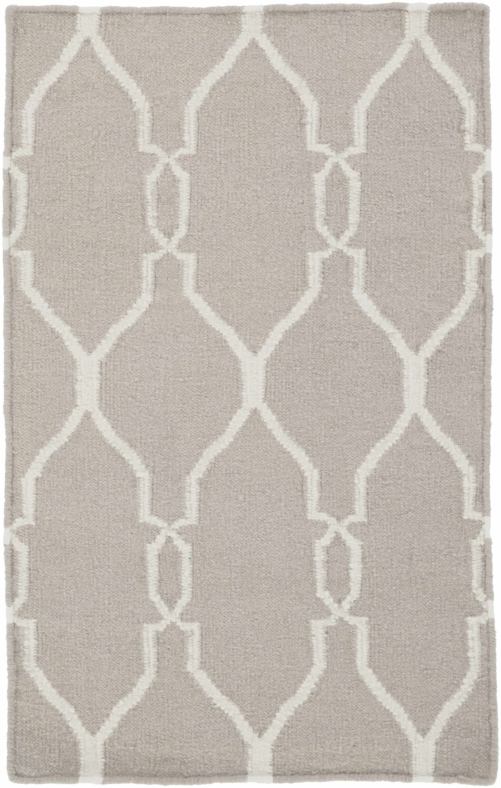 Lamy Beige Trellis Wool Rug - Clearance