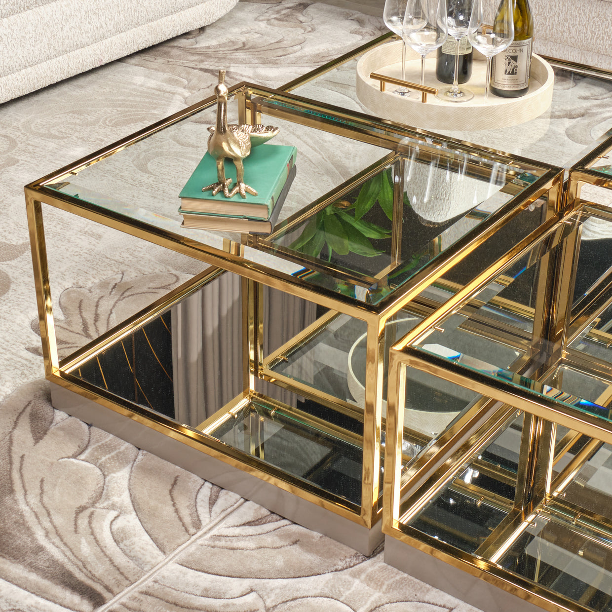 Savannah Breeze Gold Tall Cocktail Table (Set of 2)