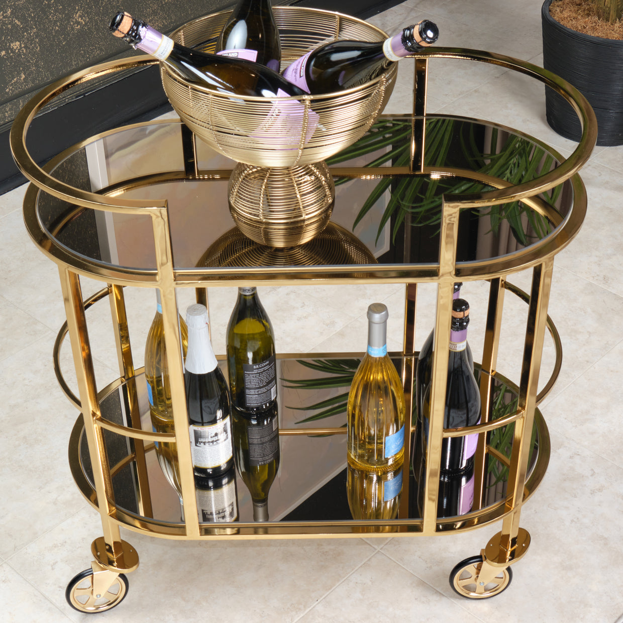 Savannah Breeze Gold Bar Cart