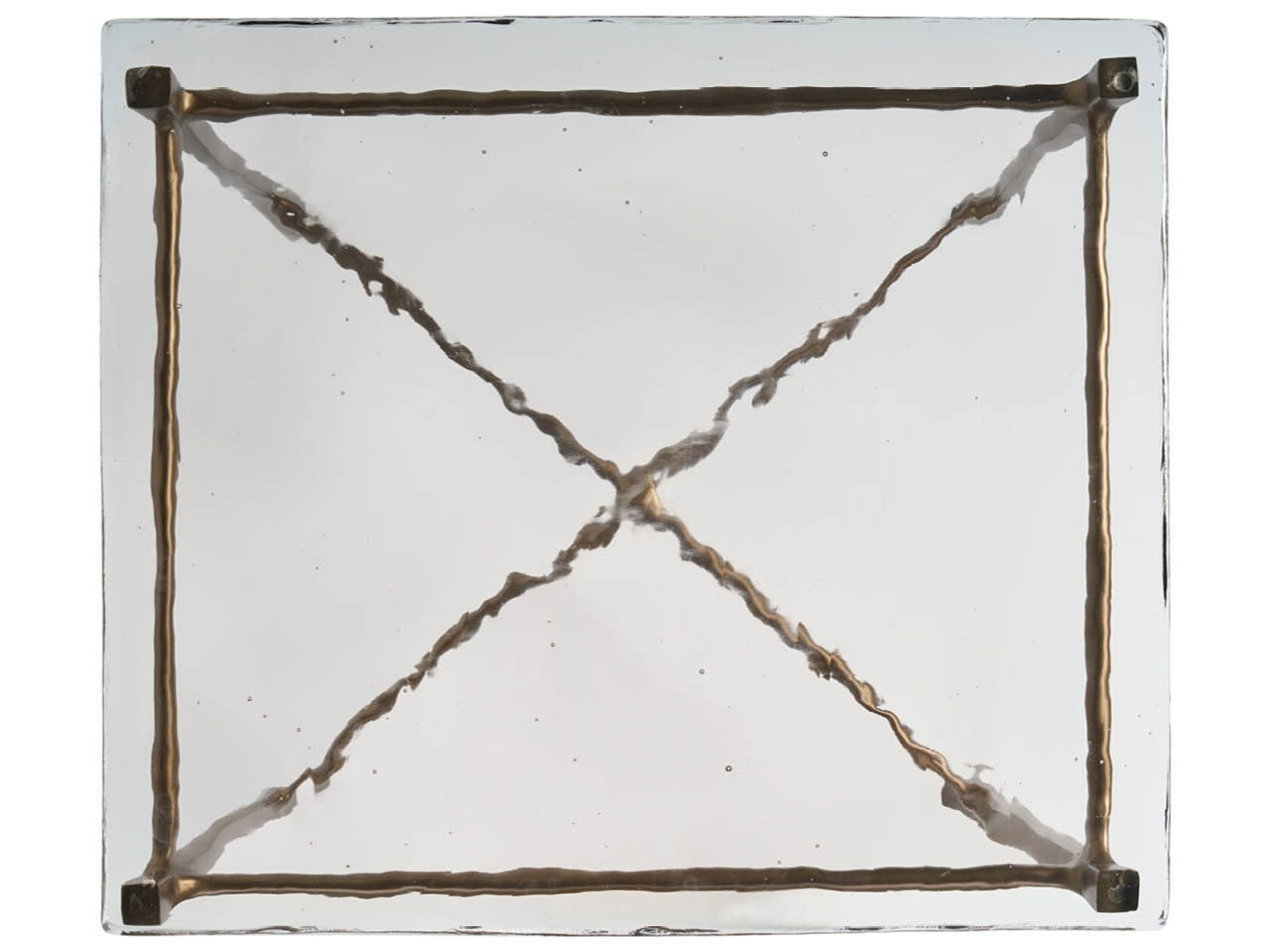 Cirrus Antique Brass/Cast Glass End Table