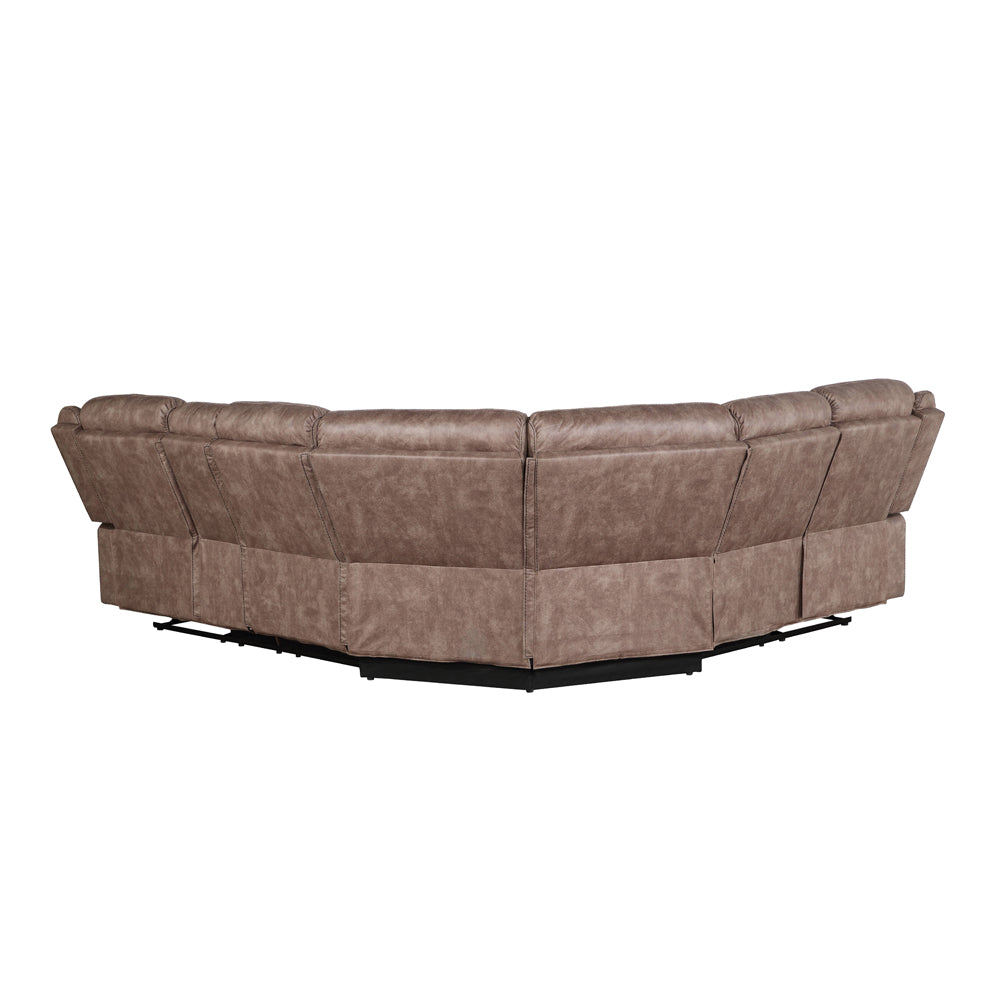 Dollum Two Tone Chocolate Motion Sectional Sofa