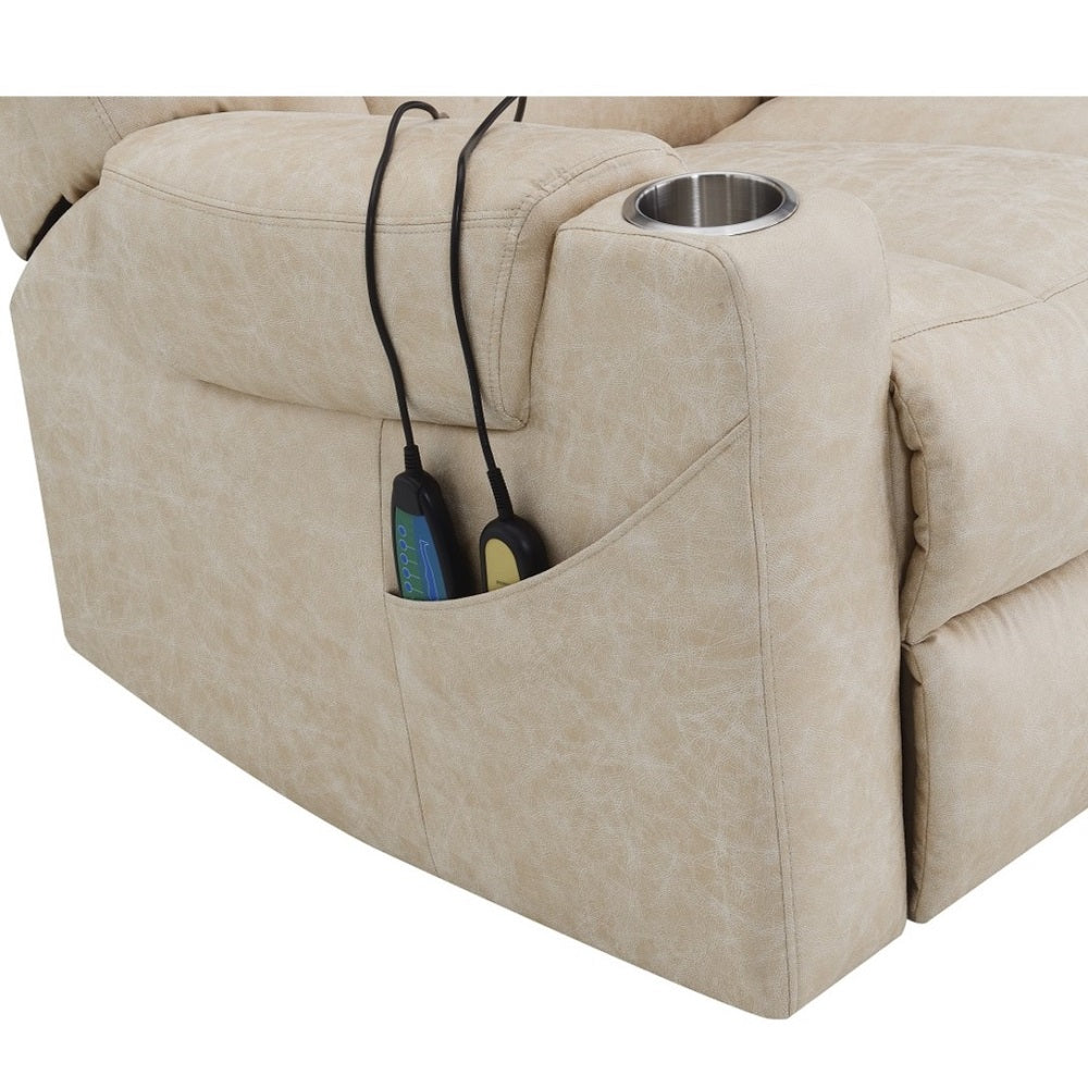Nairi Ivory Power Recliner w/ Lift, Heating & Massage