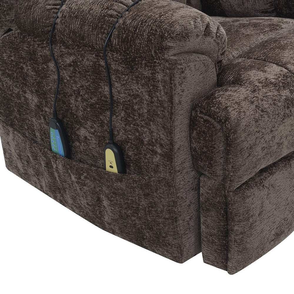 Pacay Brown Power Recliner w/ Lift, Heating & Massage