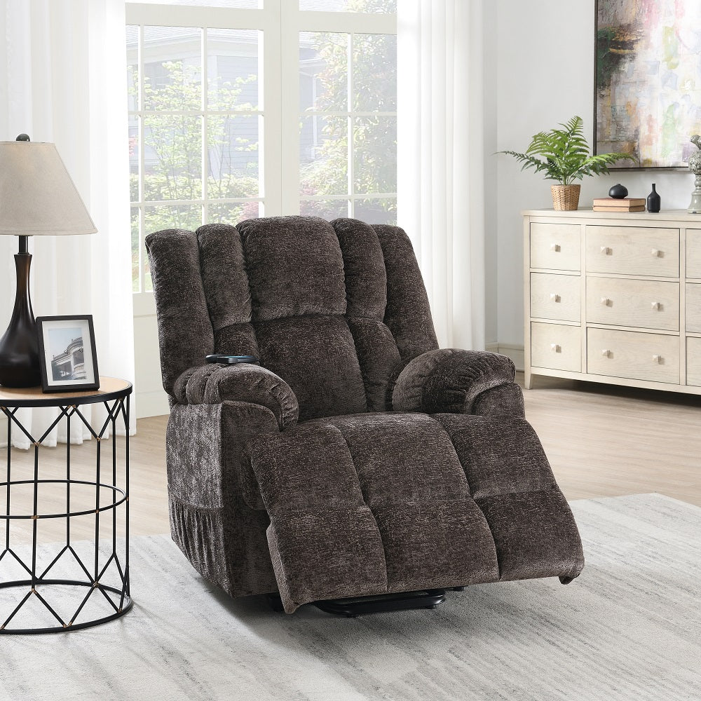 Pacay Brown Power Recliner w/ Lift, Heating & Massage