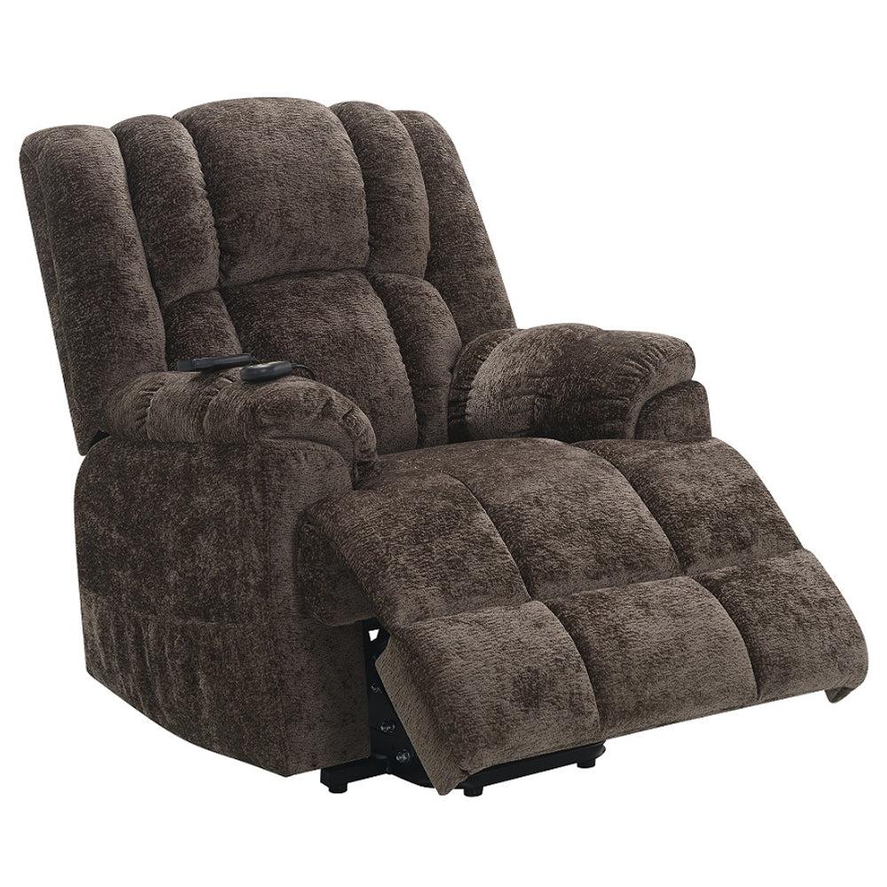 Pacay Brown Power Recliner w/ Lift, Heating & Massage