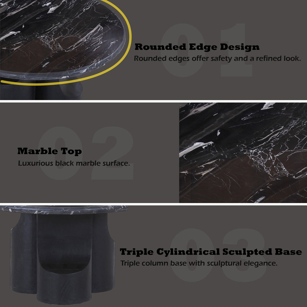 Kinton Natural Marble Top/ Black Mercana Coffee Table