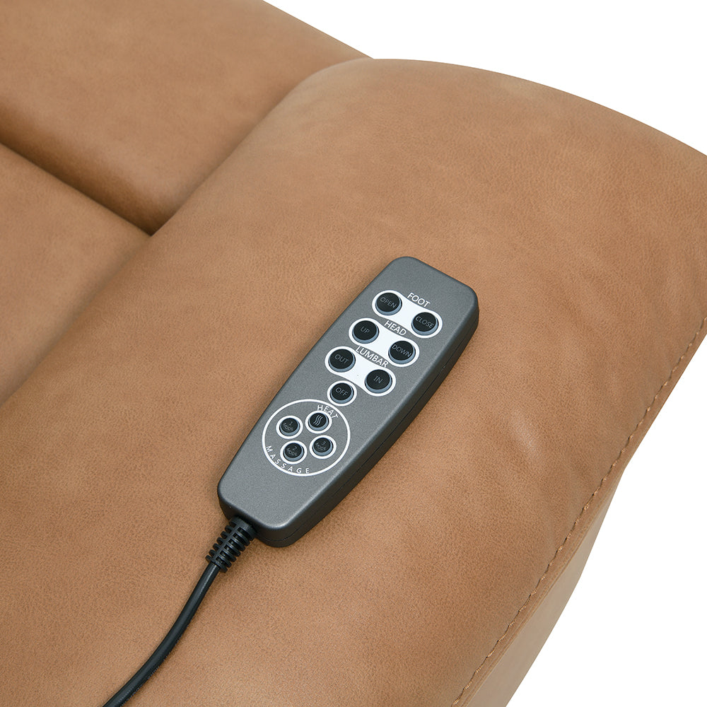 Chavis Brown Power Motion Recliner w/USB & Power Headrest