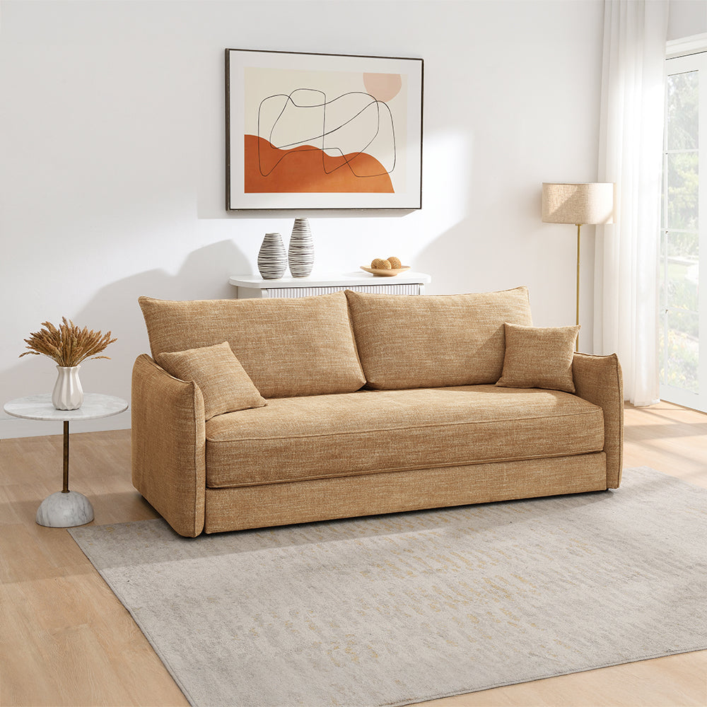 Cadie Mocha Sofa w/ Full-Size Sleeper & 2 Pillows