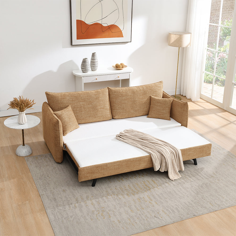 Cadie Mocha Sofa w/ Full-Size Sleeper & 2 Pillows
