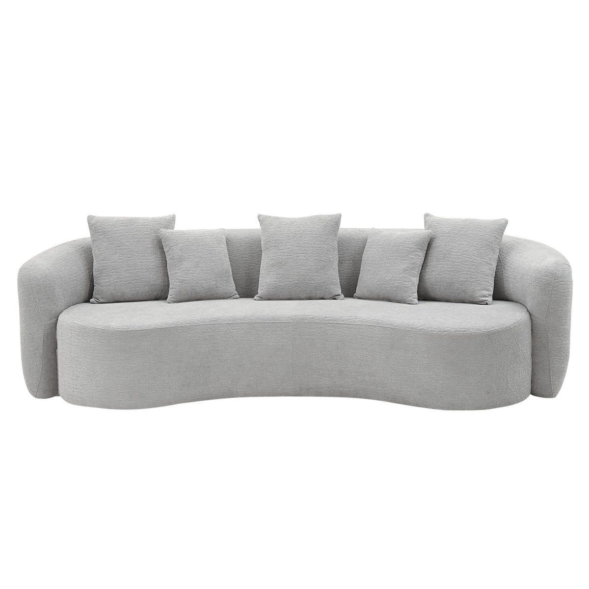 Barasa Gray Oversize Sofa w/5 Pillows