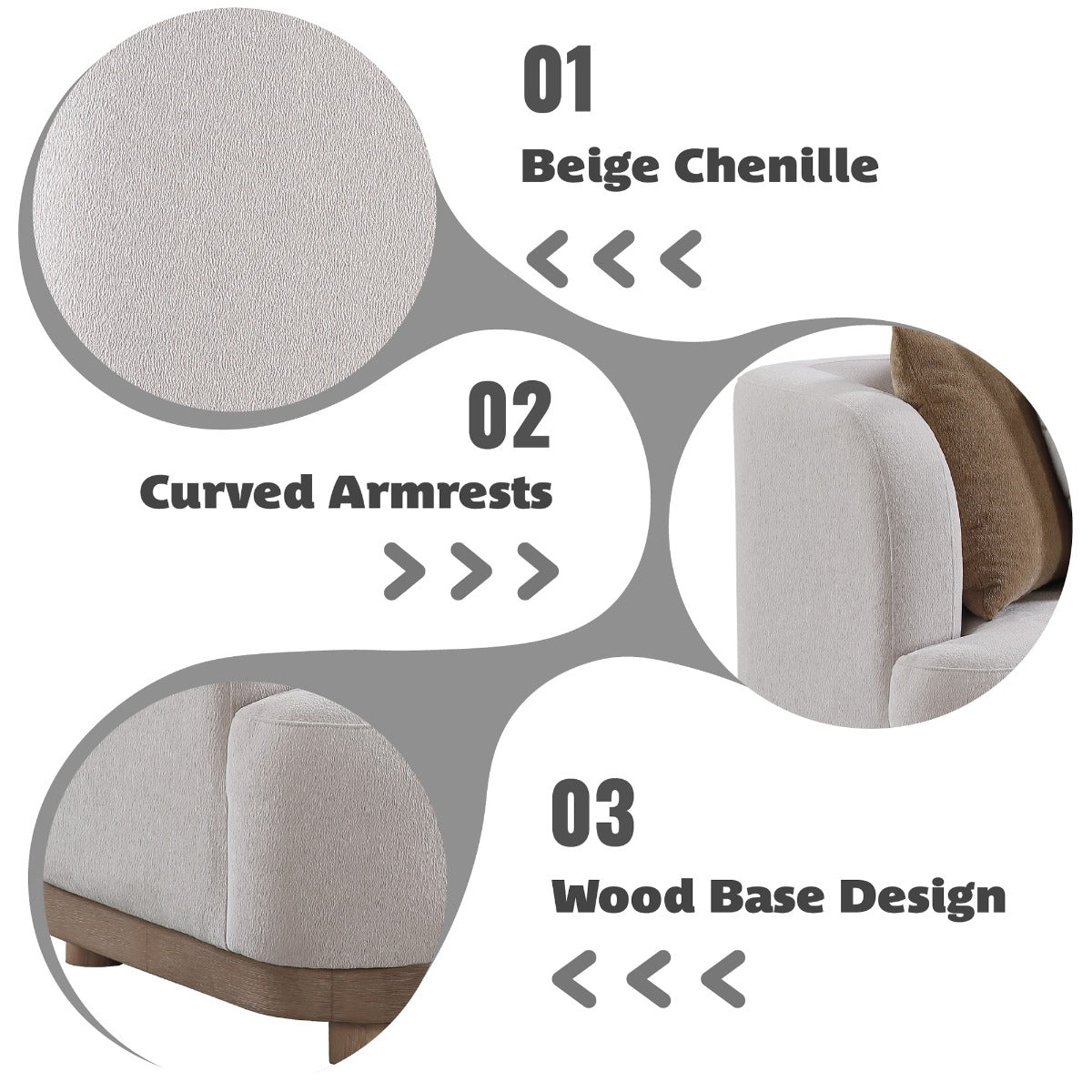 Duncan Beige Sofa w/4 Pillows