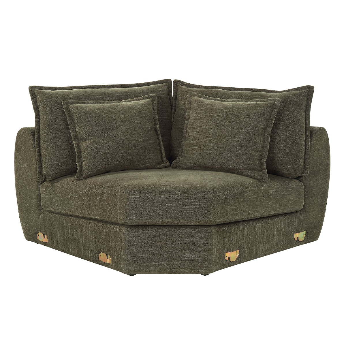 Leighton Green Modular - Wedge W/4 Pillows