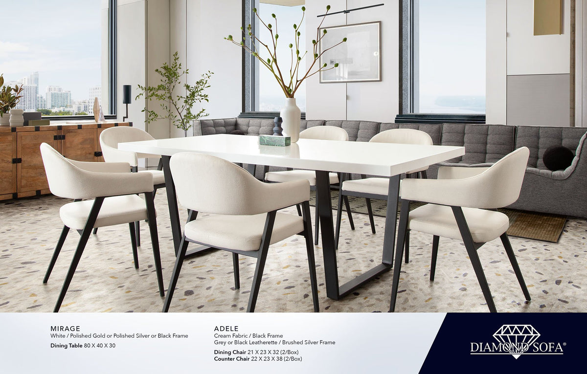 Mirage White/Black Dining Table - Ornate Home