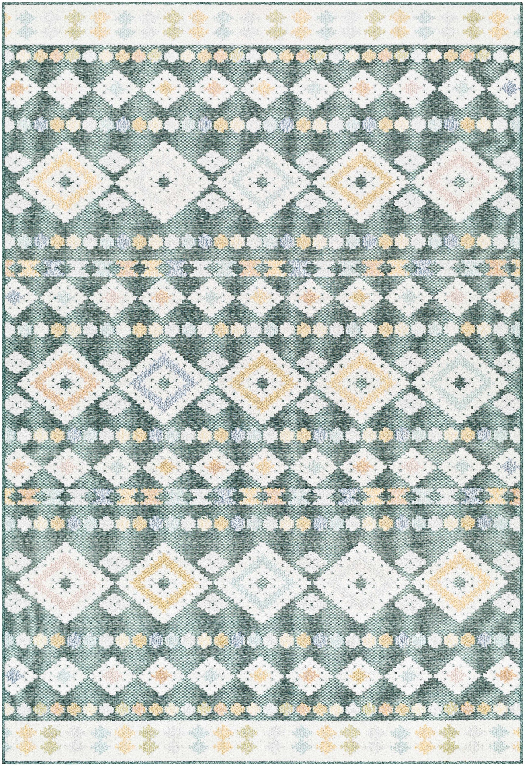 Metta Medium Green Outdoor Area Rug - Clearance