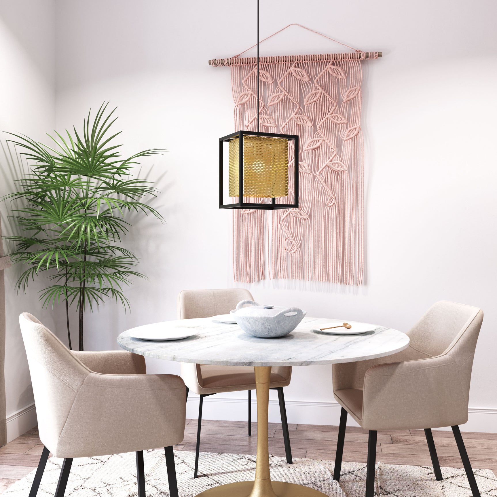 Yves Gold & Black Ceiling Lamp