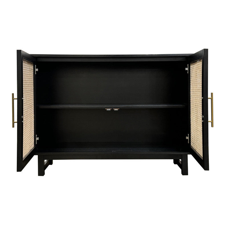 İndi Black/Tan Two-Door Cabinet - Ornate Home