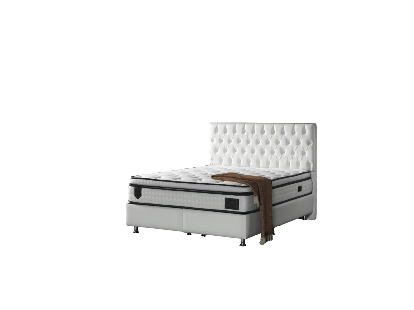 Nevada White Storage Bed With Headboard