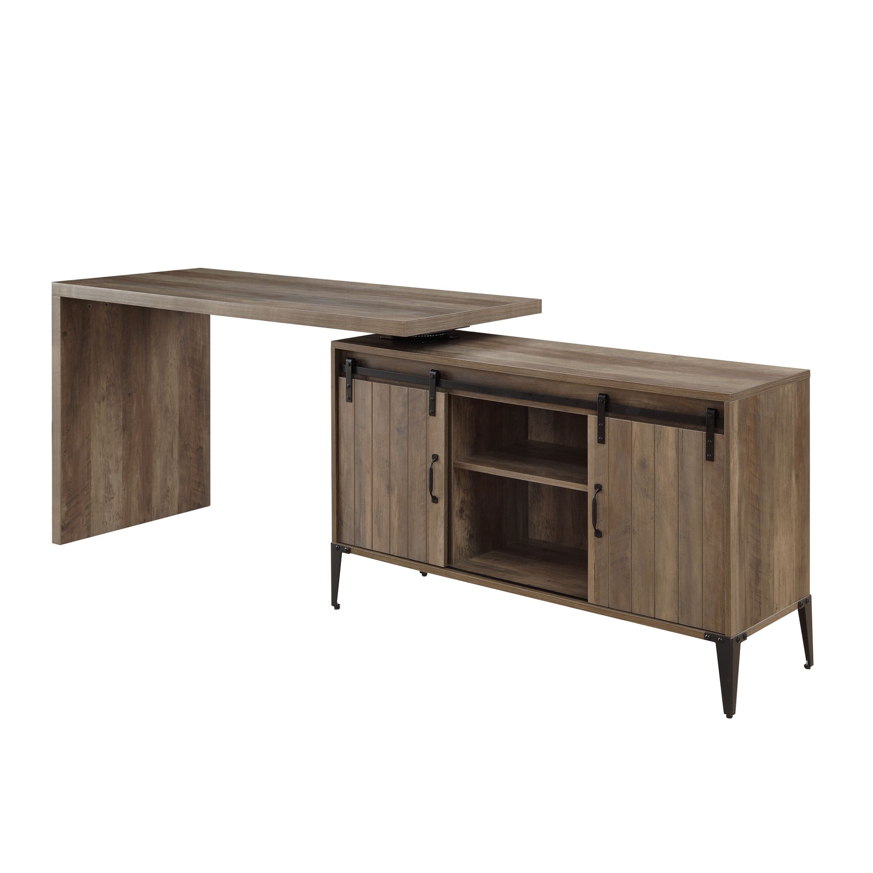 Zakwani Rustic Oak/Black Writing Desk