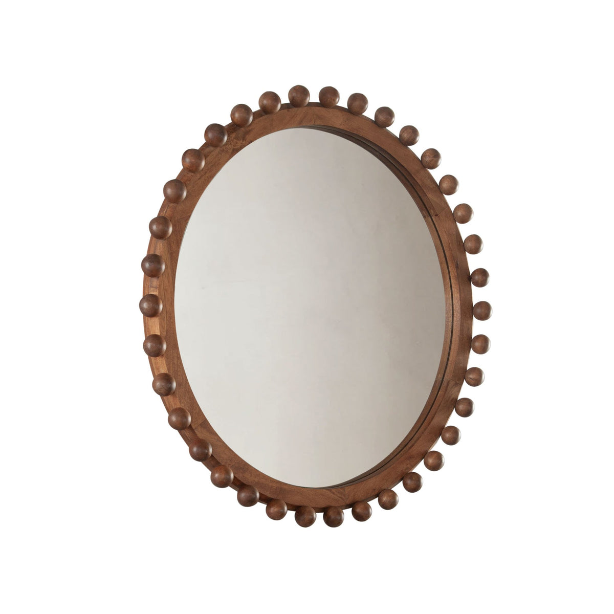 Orbit Pecan Wood Wall Mirror - Ornate Home