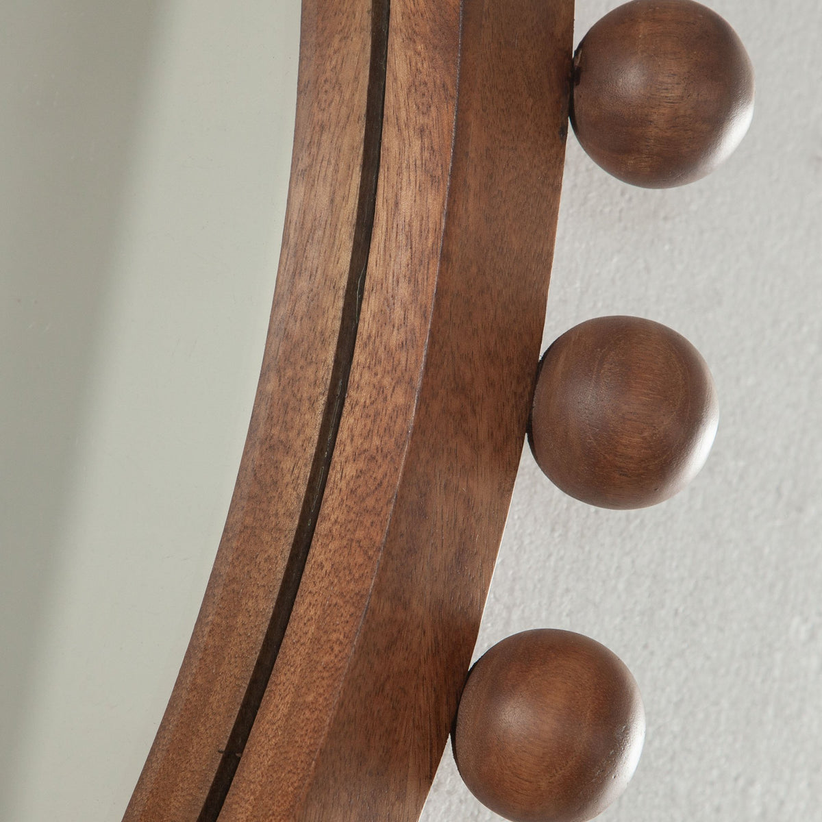 Orbit Pecan Wood Wall Mirror - Ornate Home