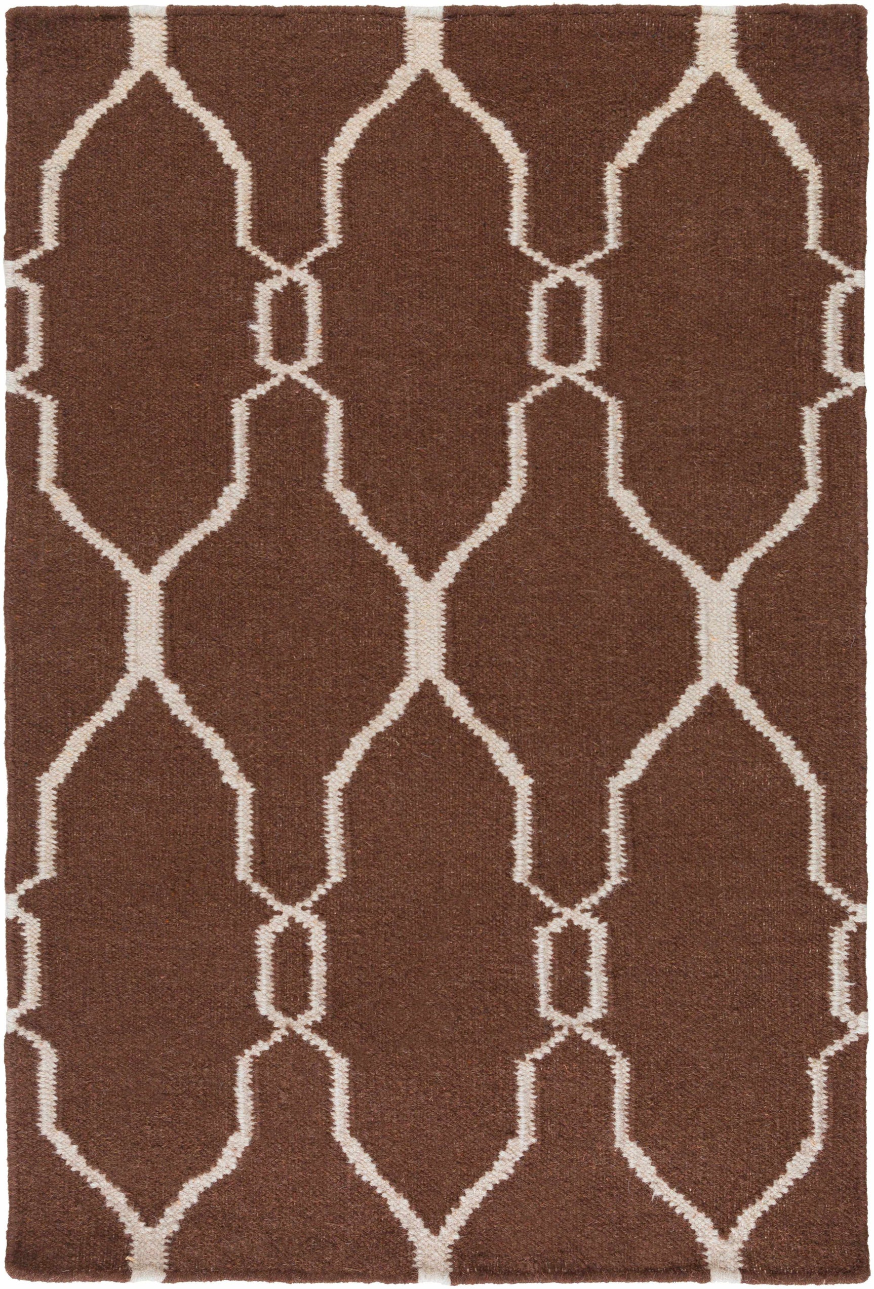 Partington Brown Wool Carpet Area Rug - Clearance