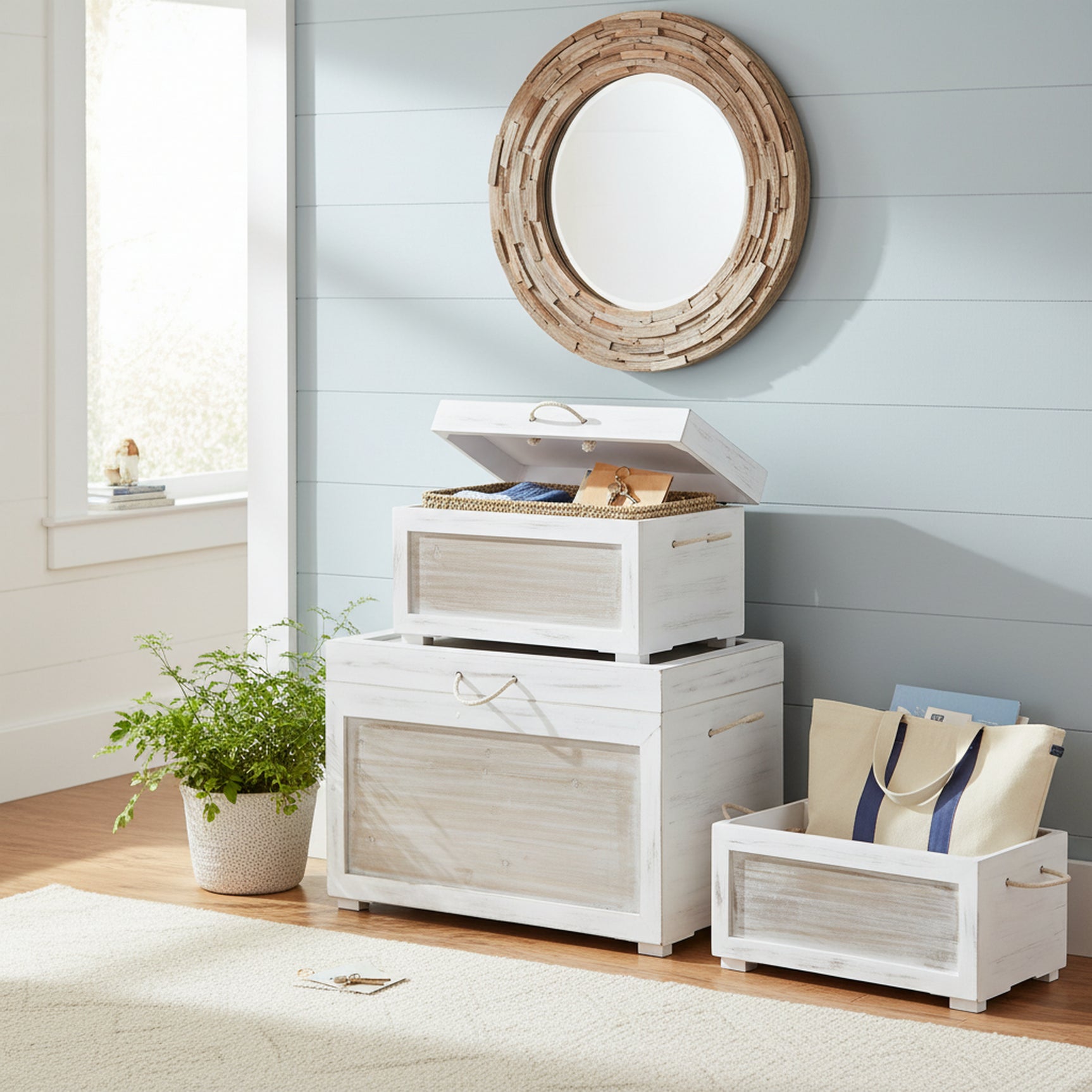 Kona Beach White/Tan 3-Piece Trunks