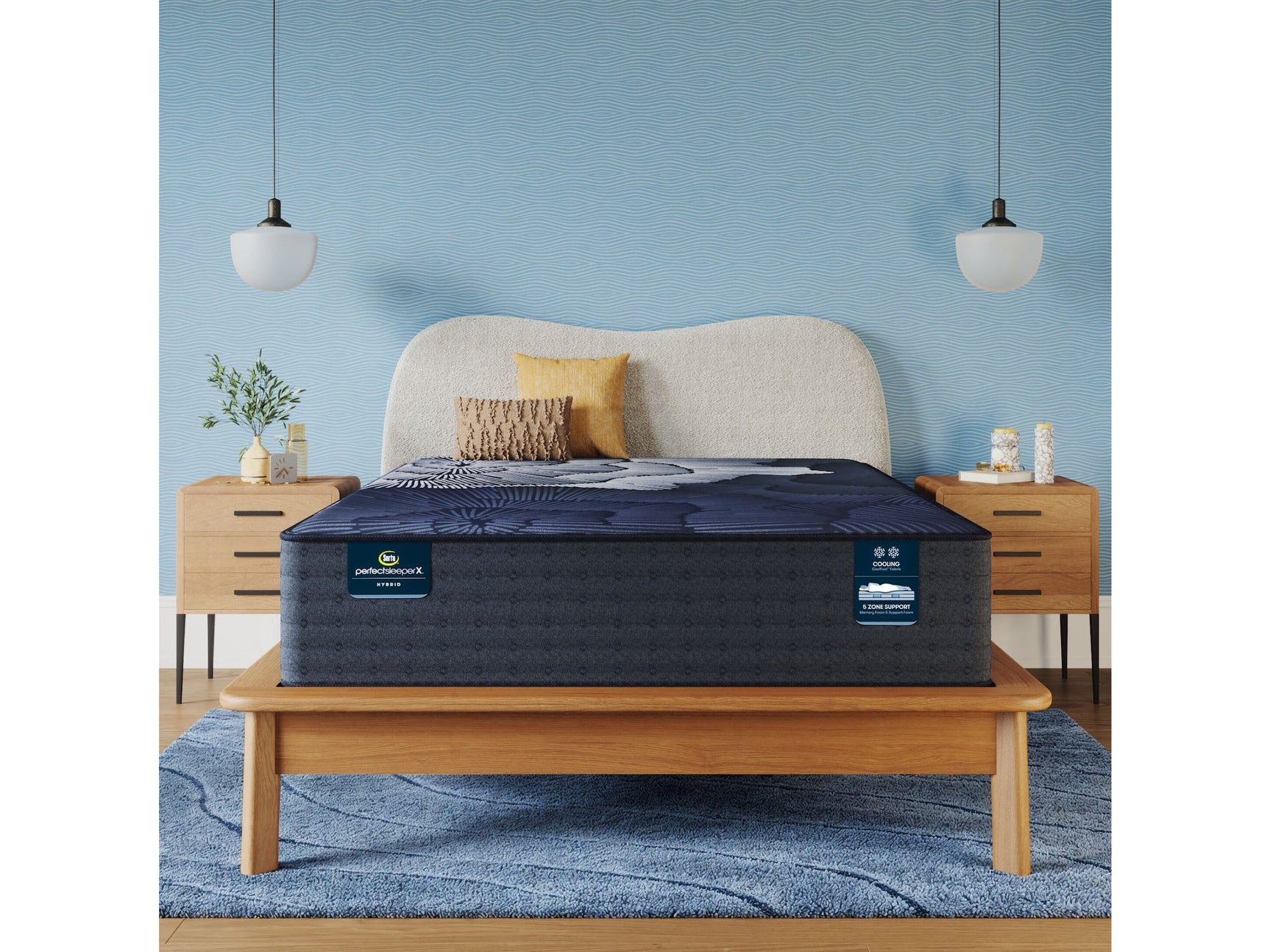 Perfect Sleeper X Prescott 14" Dark Blue/Black Hybrid Full Plush Mattress