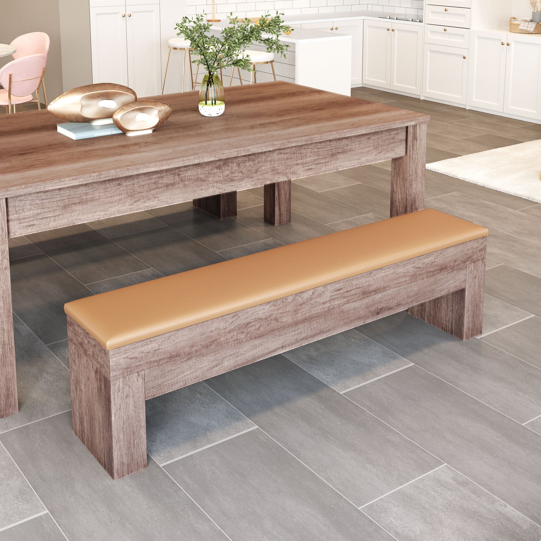 Bonker Brown Storage Bench (Set of 2)