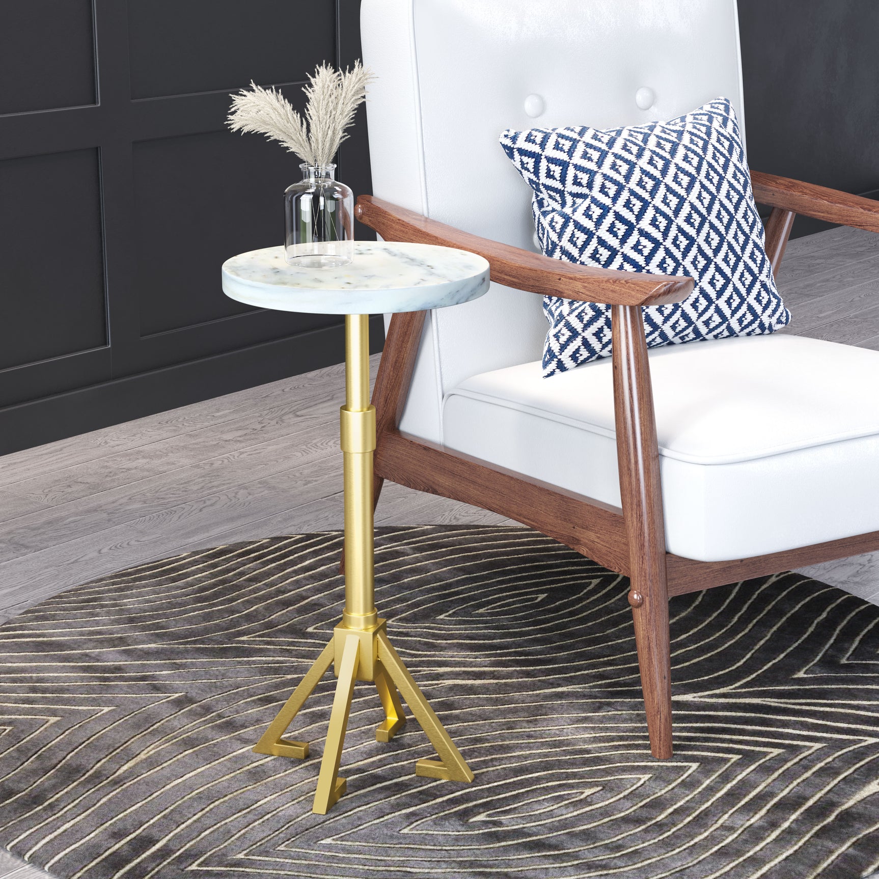Maurice White & Gold Side Table