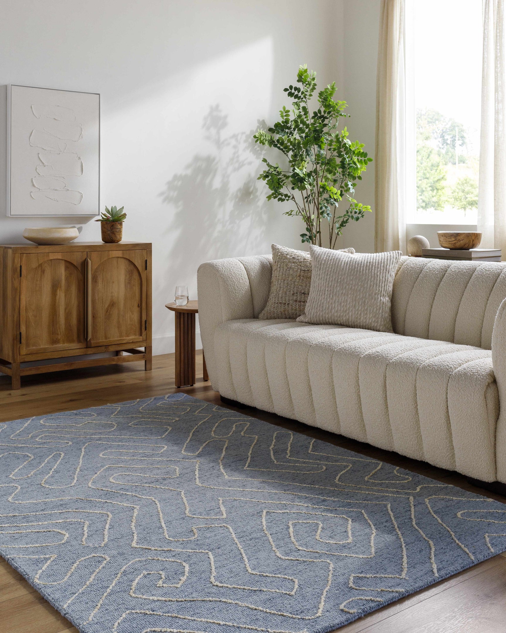 Raffi Slate Blue Area Rug - Clearance