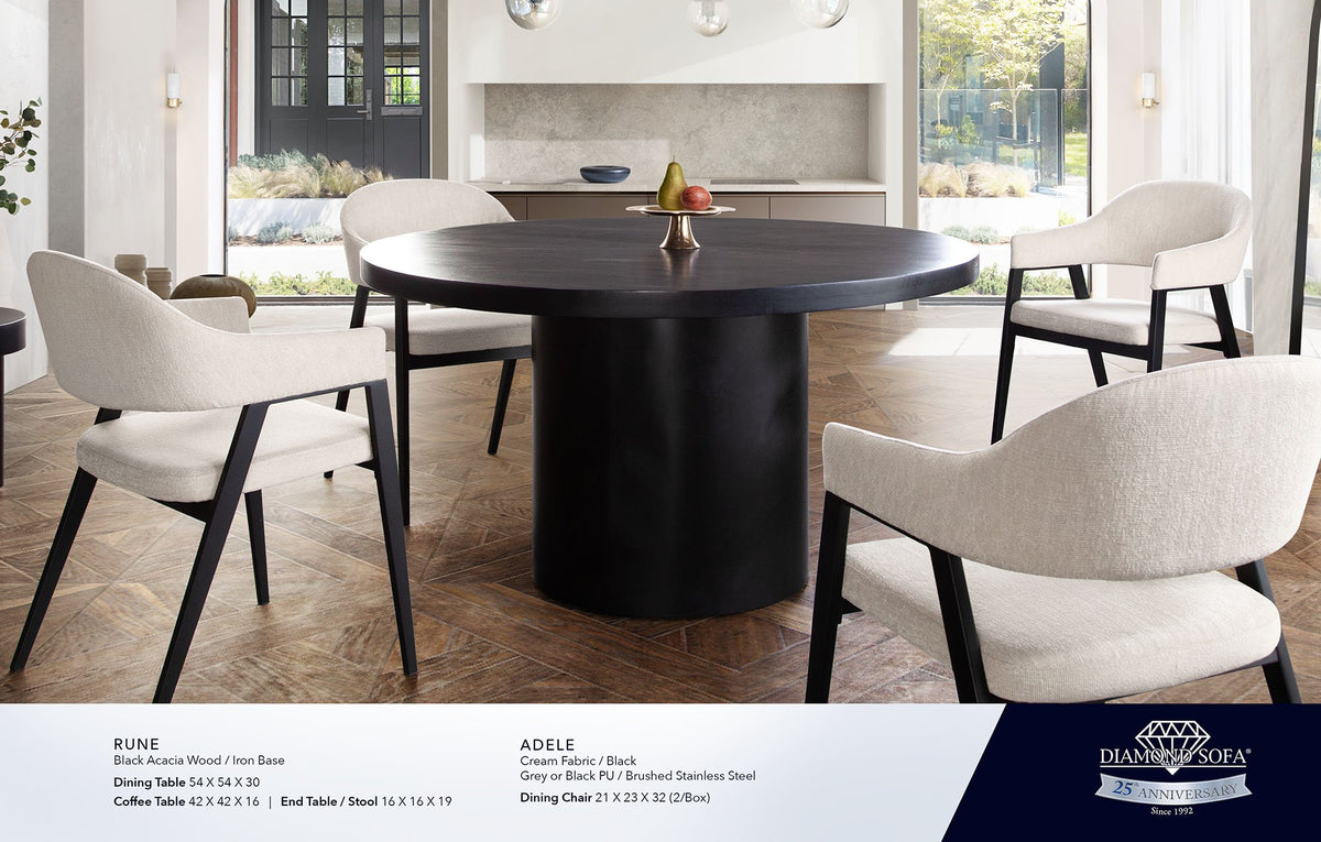 Rune Black Wood Dining Table - Ornate Home