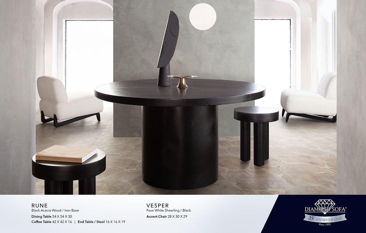 Rune Black Wood Dining Table - Ornate Home