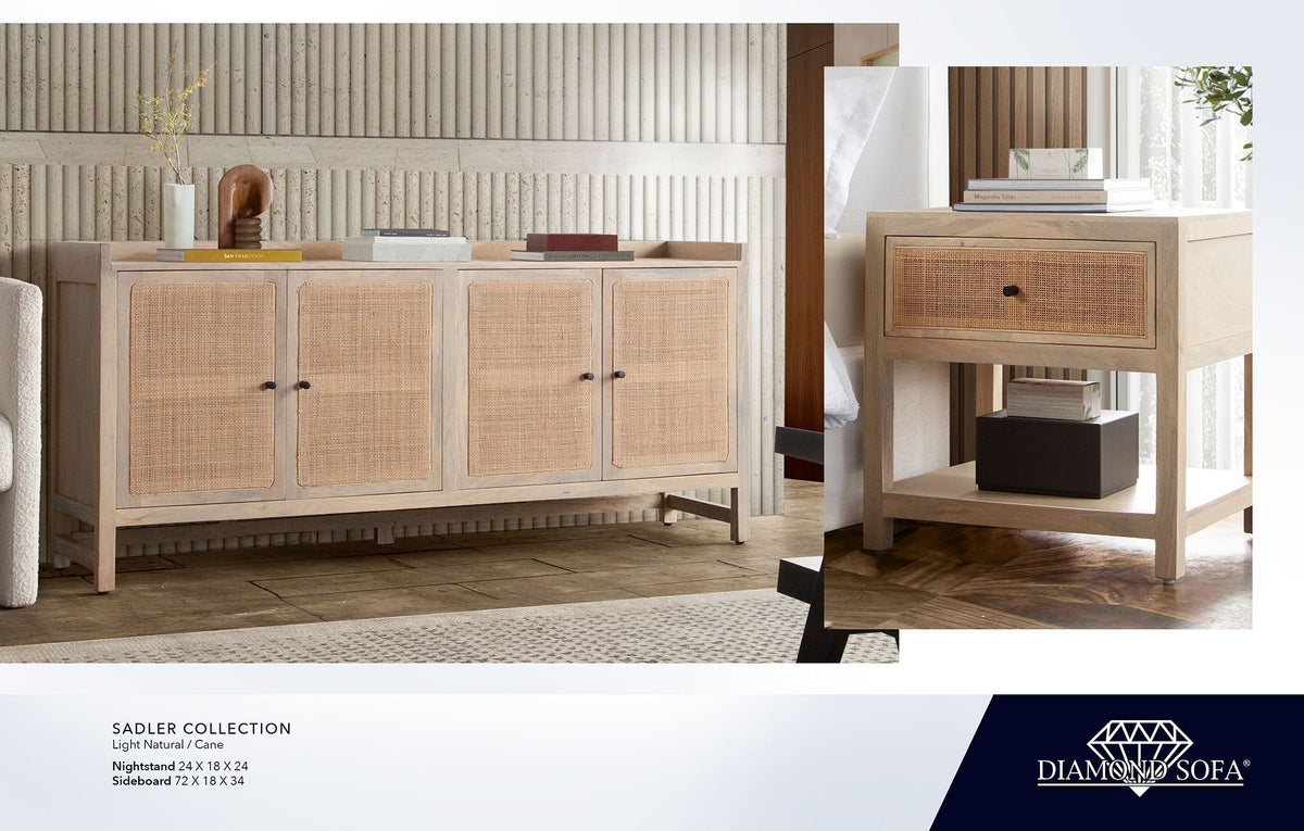 Sadler Natural Wood Sideboard - Ornate Home