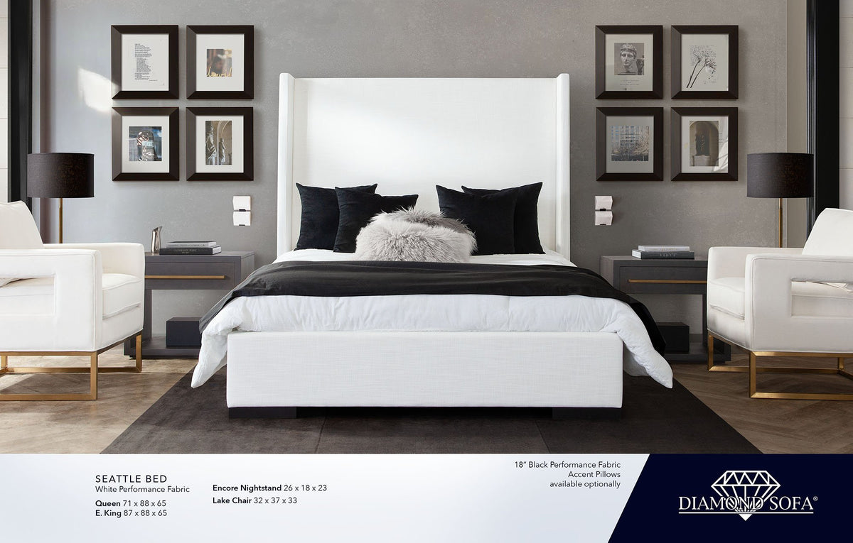 Seattle White Performance Fabric Bed - Ornate Home