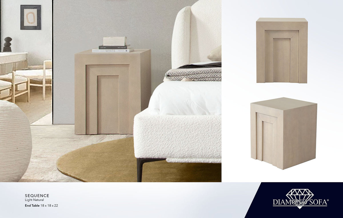 Sequence Light Natural Wood End Table - Ornate Home