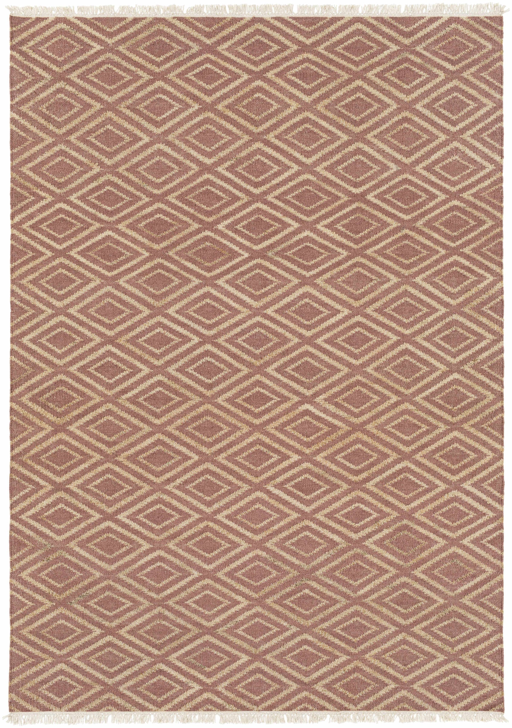 Shageluk Handcrafted Fringed Jute Carpet Area Rug - Clearance