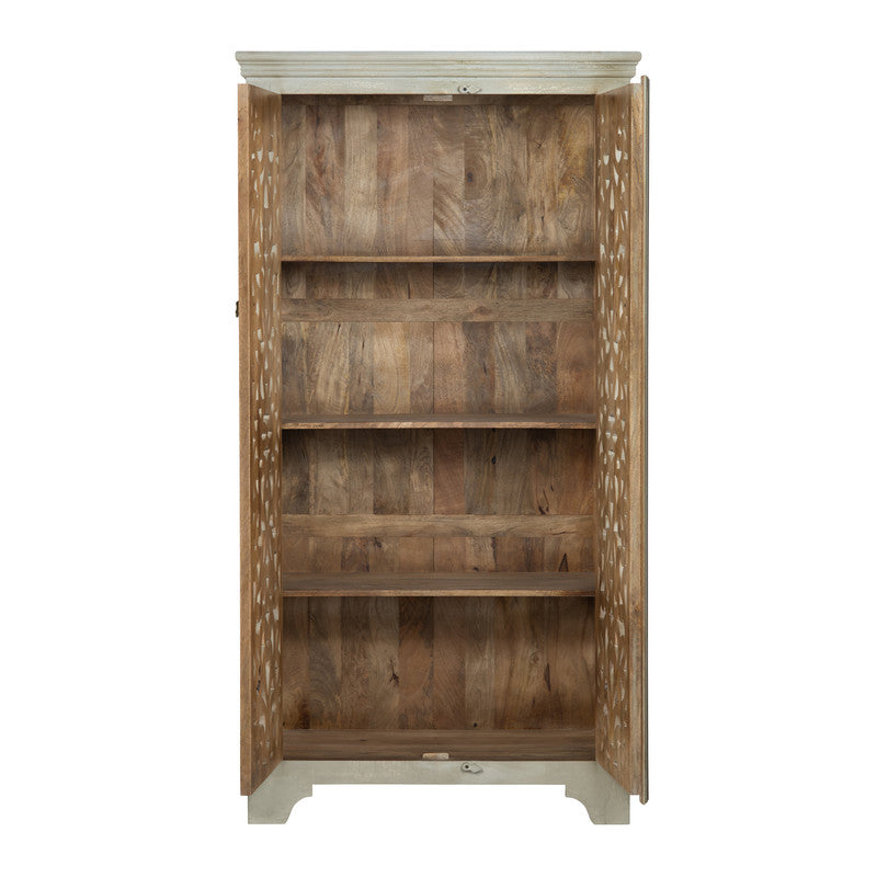 İshana Cream/Brown Tall Cabinet - Ornate Home