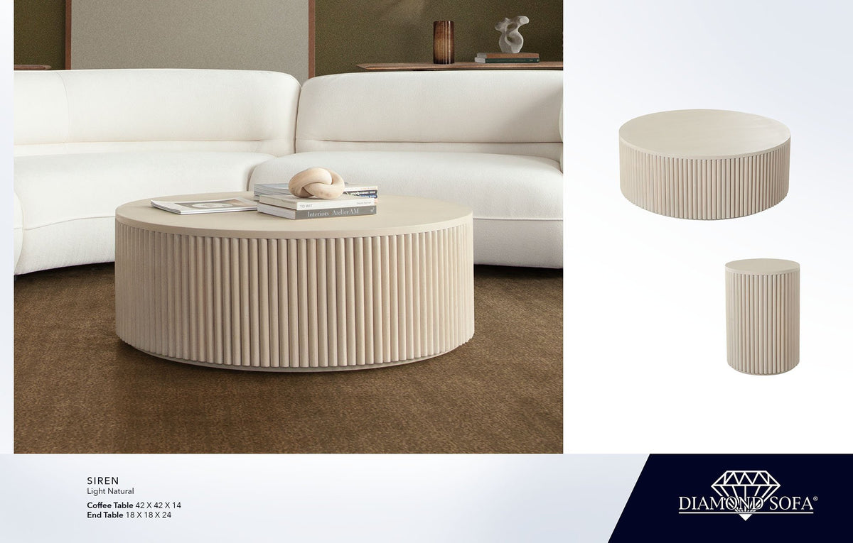 Siren Light Natural Wood Coffee Table - Ornate Home