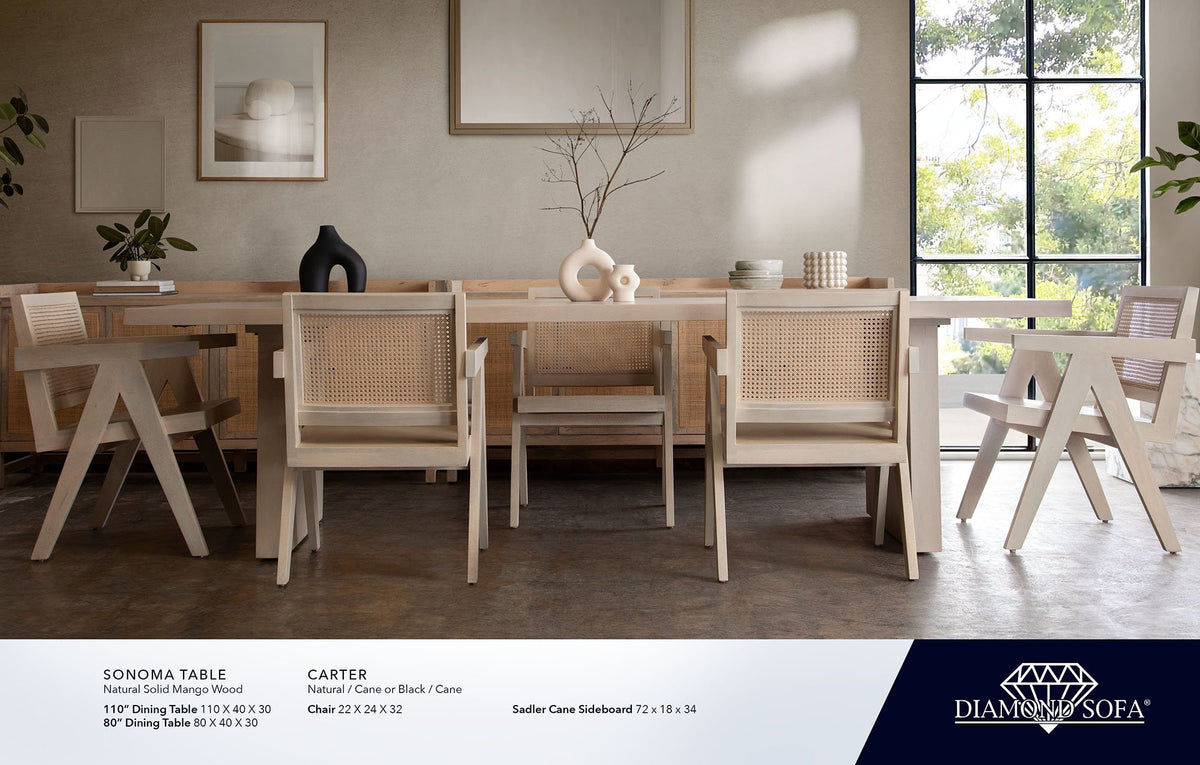 Sonoma 110" Wood Dining Table - Ornate Home